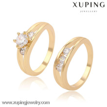 13397-Xuping moda último anillo chapado en oro diseños para regalos de aniversario de boda